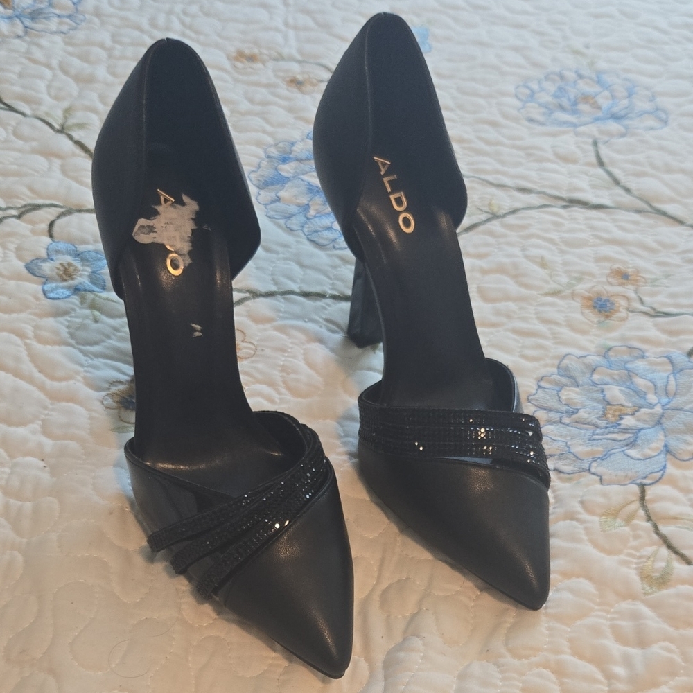 Aldo Elegant Black Heels with Strap Detail